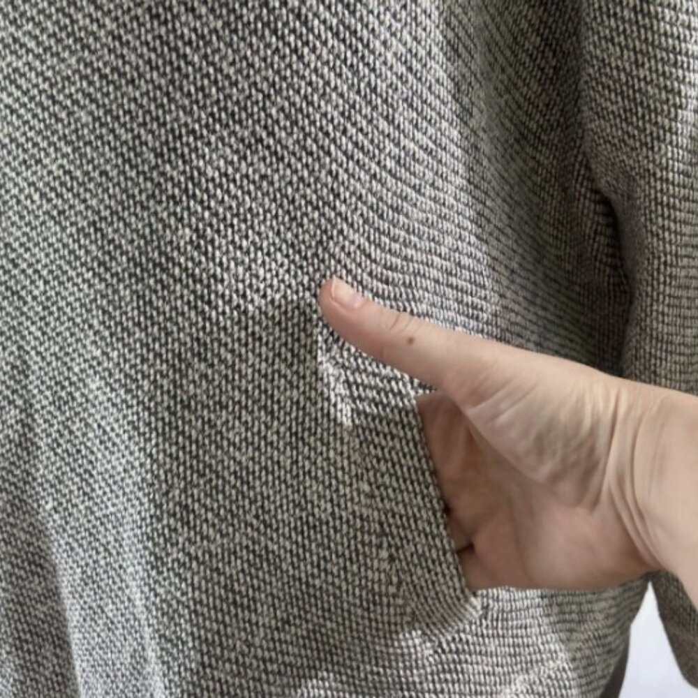 Eileen Fisher 100% Organic Cotton Pullover Sweater Women’s PL Gray Cowl Neck - Picture 3 of 7